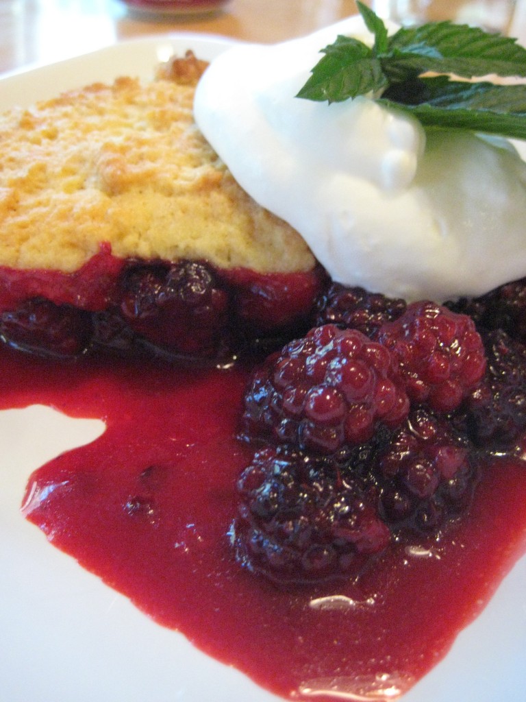 Piece of fresh berry cobbler