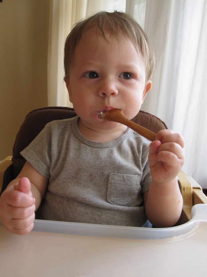 Baby with a spoon