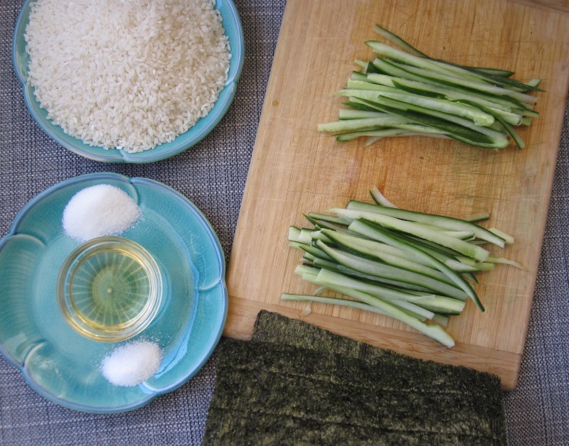 Ingredients for Cucumber Sushi 