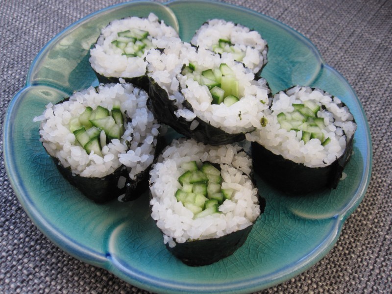 Cucumber Sushi sliced up